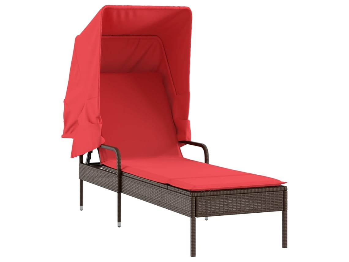 Maison Exclusive - Tumbona Con Toldo, Poliratán Marrón