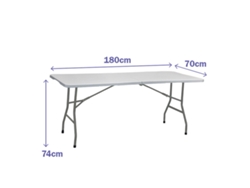 Mesa Plegable MARBUENO Gris 70 x 74 x 180 cm