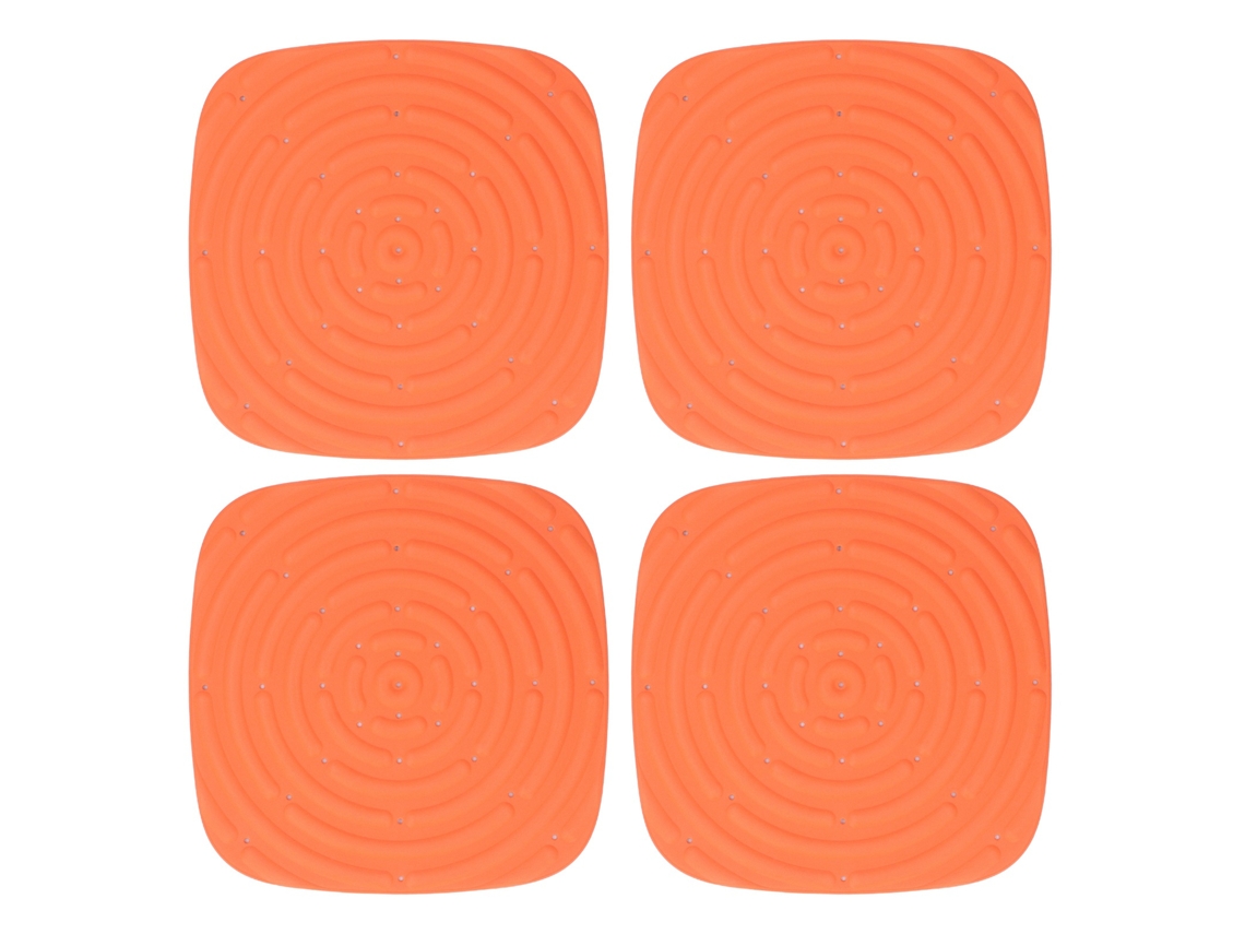 Juego De 4 Alfombras Lavables De Pvc Para Nido De Gallinas De 30x30 Cm Con Recolector De Huevos, Color Naranja.
