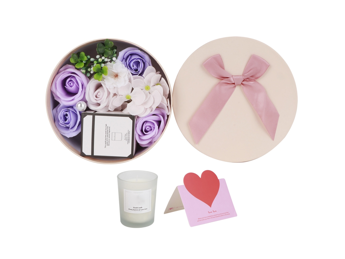 Rosa de jabón artificial, regalo para bodas y San Valentín - Morado