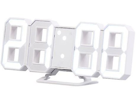 Digital 3D USB USB Modern LED Wall Clock Wall Wimer Enchaze 12/24 horas Pantalla 3 niveles de brillo