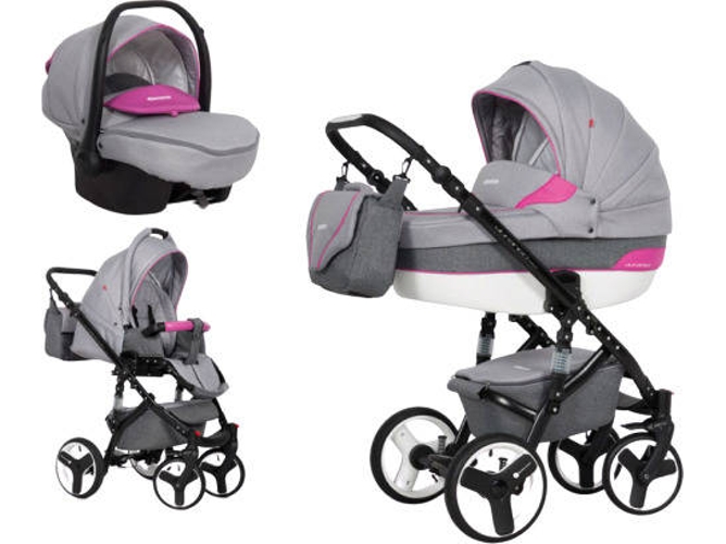 Carrito de Bebé Individual EURO-CART Durango Sport + Grupo 0+ Isofix Ready Fúcsia