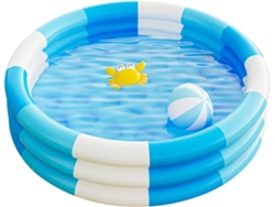 Piscina Inflável CHRUI para Crianças Listras Fundo Bolhas 150cm (azul)