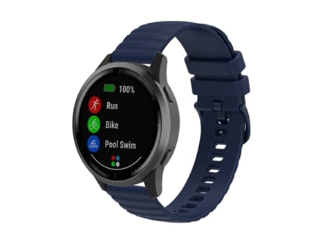 Correa de reloj inteligente de silicona con textura de marca Universal Wave de 22 mm (azul marino)