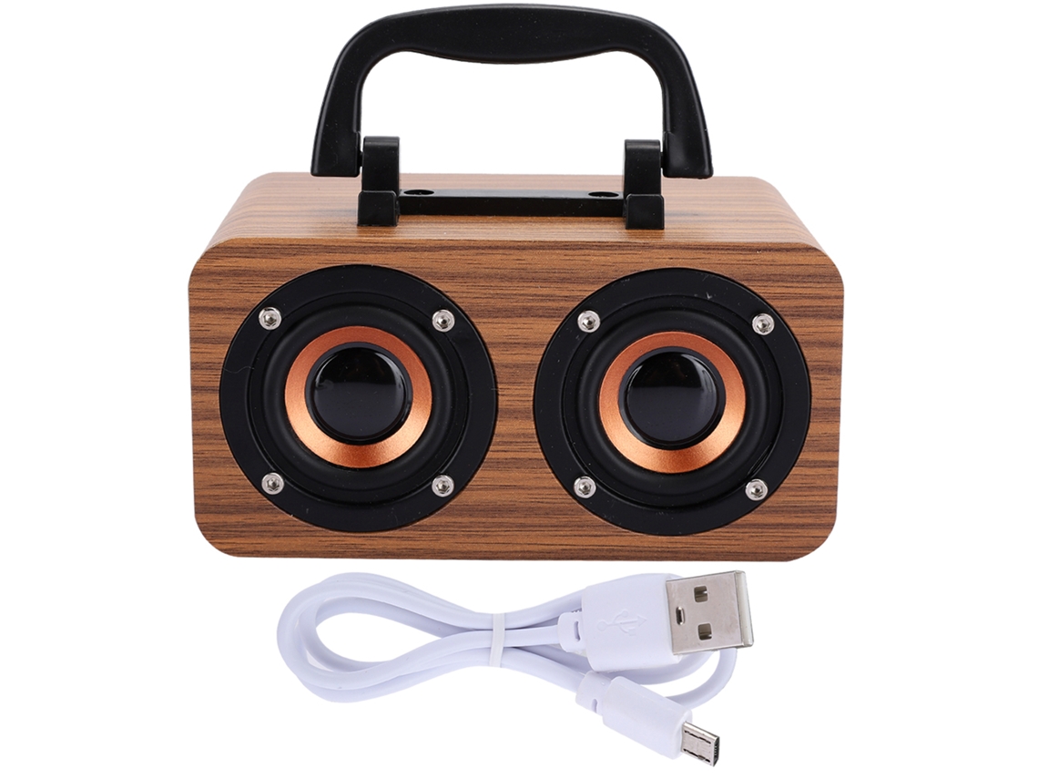 Altavoz Bluetooth de madera retro, reproductor portátil para teléfonos móviles y PC CHABERLU