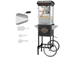 Máquina para hacer palomitas de maíz Succebuy de 850 W con carrito, capacidad de 8 oz, 48 tazas, color negro