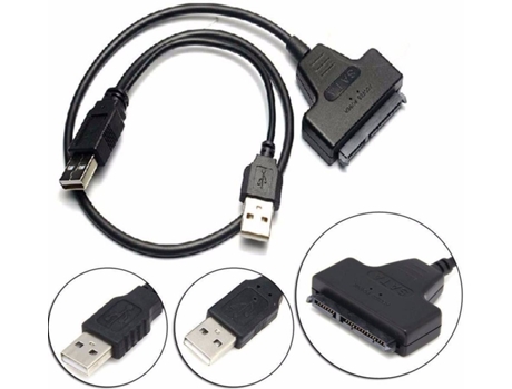 Cable MULTI4YOU (2xUSB - Sata 22 Pin - 0.2 m - Negro)