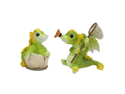 Set De Estatuas De Dragón Bebé Adorable Coleccionable Duradero Para Jardín Exterior Hogar Escritorio