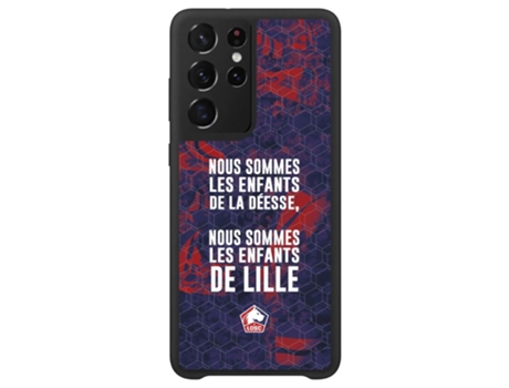 Funda Móvil Ultra Oficial Lille Fc para Samsung Galaxy S22 Ultra PHONECASES3D Piel Sintética Negro