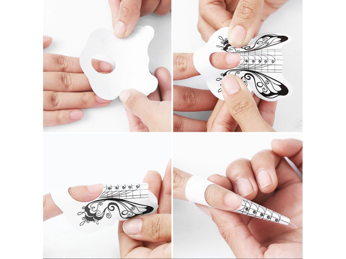100 Moldes Adhesivos De Mariposa Para Uñas, Ideales Para Extensiones De Uñas Acrílicas Uv Y De Gel. Herramienta De Manicura Diy.