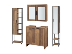Juego de muebles de baño Namsskogan 4 piezas - Efecto roble [EN.CASA]