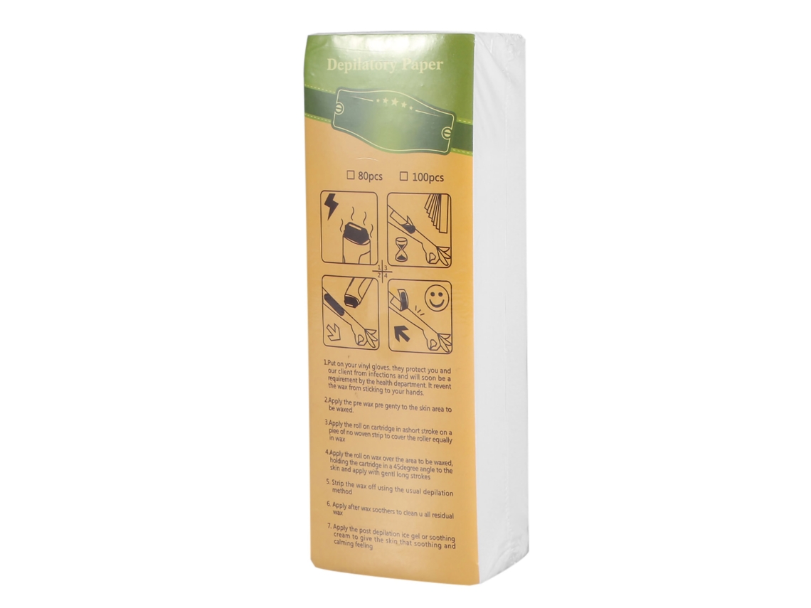 2026-100 Folhas/pacote Cinta Depilatória De Papel Não Tecido Para Remoção De Pelo De Pernas, Braços E Axilas