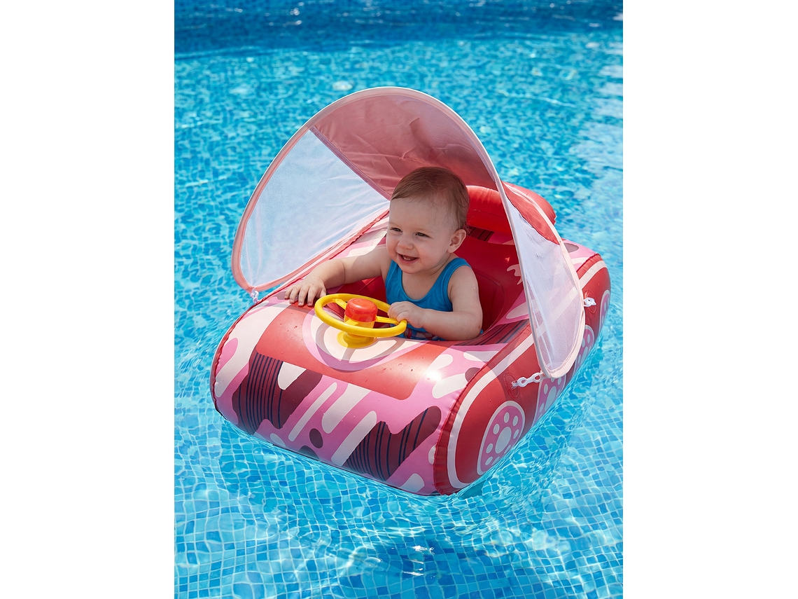 Flotador de piscina para bebés con toldo extraíble CZHHMART