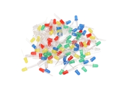 2026-100 Piezas Diodos Led De 5mm Rojo Verde Amarillo Azul Blanco Para Proyectos Diy Y Ciencia