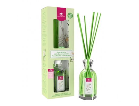 Ambientador CRISTALINAS Reed Diffuser 180Ml Night Blooming Jasmine Difusor de Aroma Frasco de Perfume/Fragrância Prateado Transparente