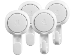 Juego De 4 Ganchos Con Ventosa Para Baño Y Cocina,2 Ganchos Anchos De Plástico Transparente