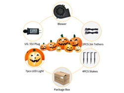 Decoración de Halloween: Gonçalo hinchable de jardín con luces LED de 3 metros.