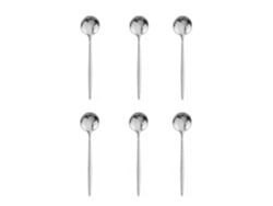 (plata) Un Juego De 6 Cucharas Pequeñas De Acero Inoxidable, Cucharas Negras Y Doradas.