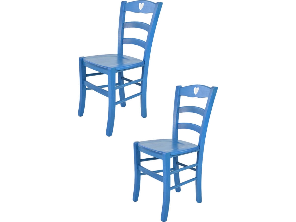 Conjunto de 2 Cadeiras T M C S Cuore 251ABLU (Azul - 88x43x46 cm - Madeira)