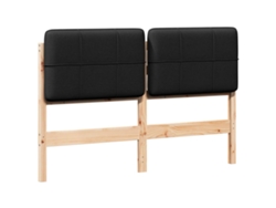 Maison Exclusive - Cabecero Tapizado Marrón Y Negro 135 Cm Madera De Pino Macizo
