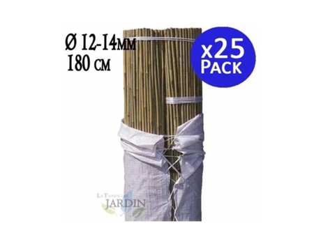 Tutor de Bambu Natural 180 Cm 12-14 Mm Pack 25 Varillas de Bambu Ecologicas para Sujetar Arboles Plantas Y Hortalizas SUINGA