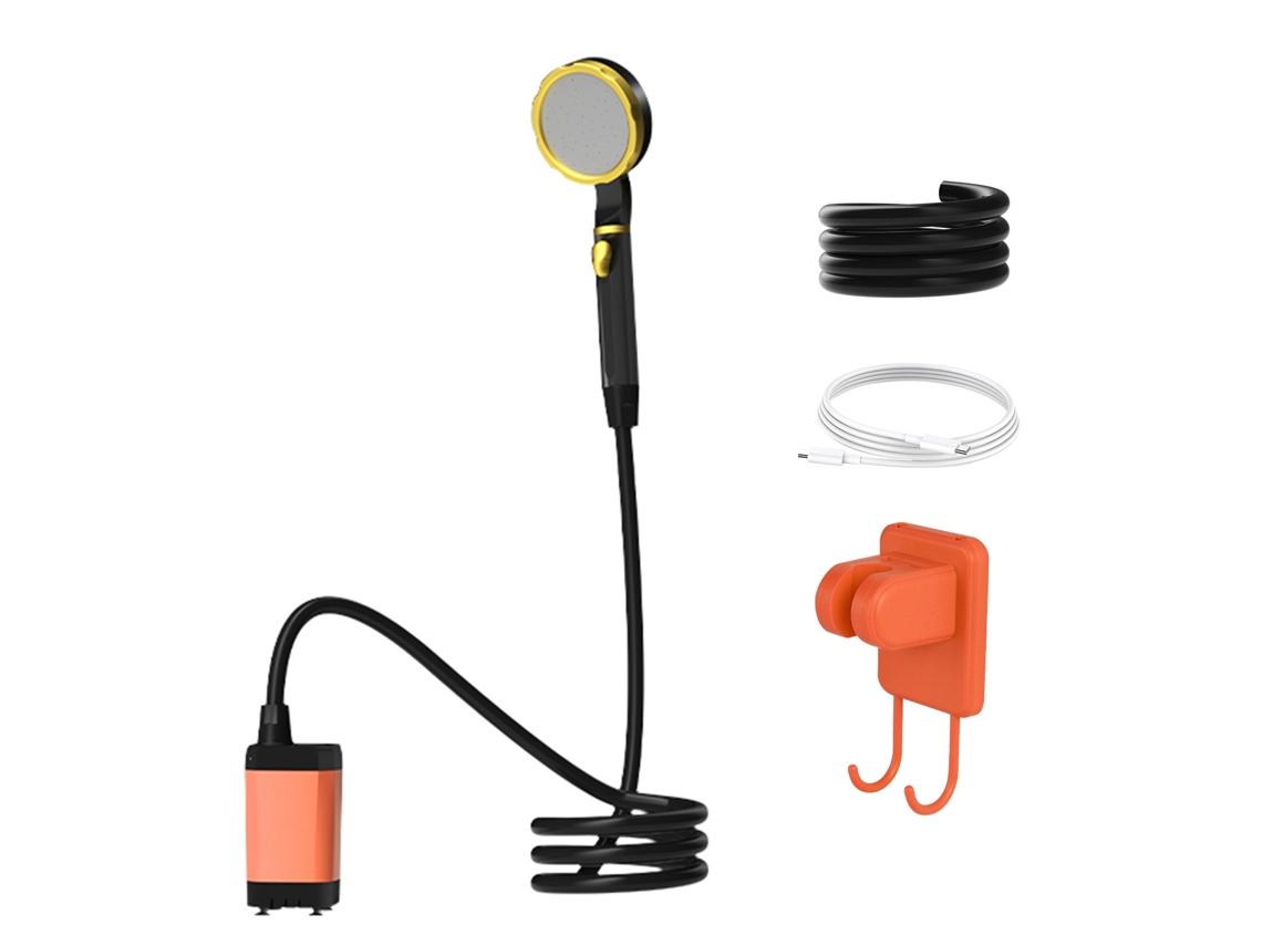 Ducha eléctrica portátil para camping con pantalla digital y batería recargable