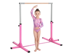 Barra De Ginástica Infantil 3+ Anos Altura Ajustável 92-150 Cm 75 Kg Rosa 194x121x150