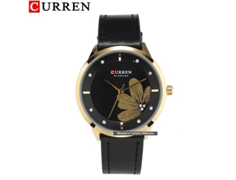 Relojes de Moda para Mujer Relojes de Cuarzo Impermeables Informales Reloj de Pulsera con Banda Dermis Reloj de Lujo para Mujer-Concha Dorada Negra...