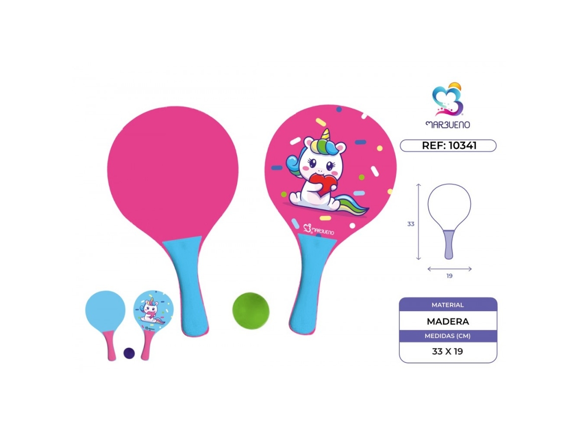 Palas de Madera para Juegos de Playa y Jardín con Diseño de Unicornio - Marbueno Summer