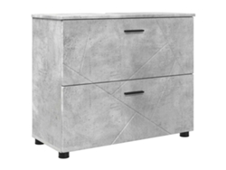 Armario de baño con cajón, gris, 76,5 x 35 x 64 cm