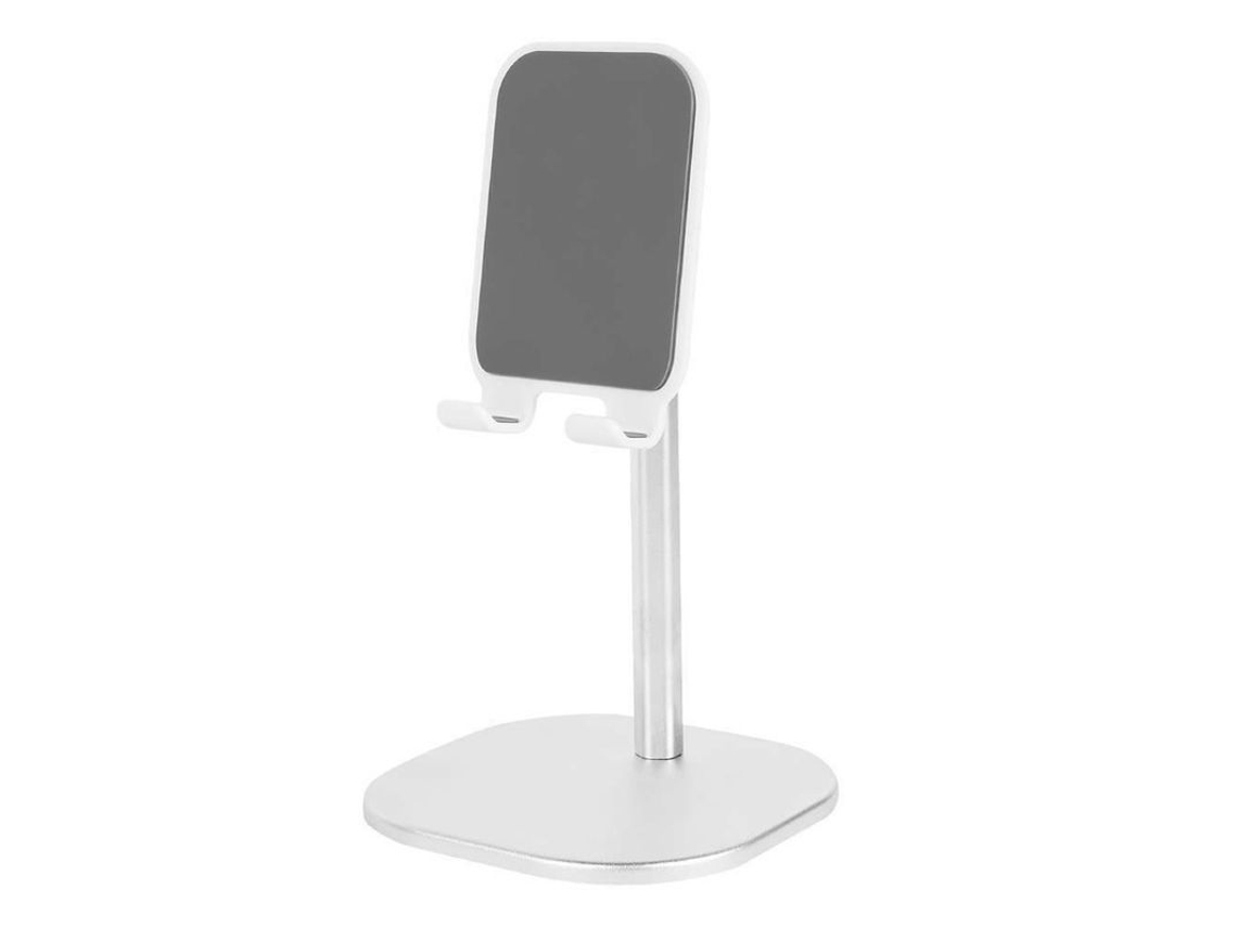 Soporte De Mesa Universal Para Tabletas Y Teléfonos Móviles Samsung Iphone Bbu Ajustable A 45° Aluminio Plata/negro