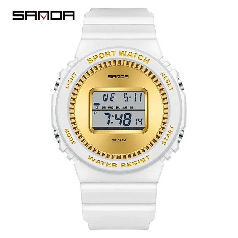 Reloj Deportivo (dorado), Cronómetro Multifuncional, Temporizador De Cuenta Regresiva, Resistente Al Agua, Reloj Digital Para Estudiantes.