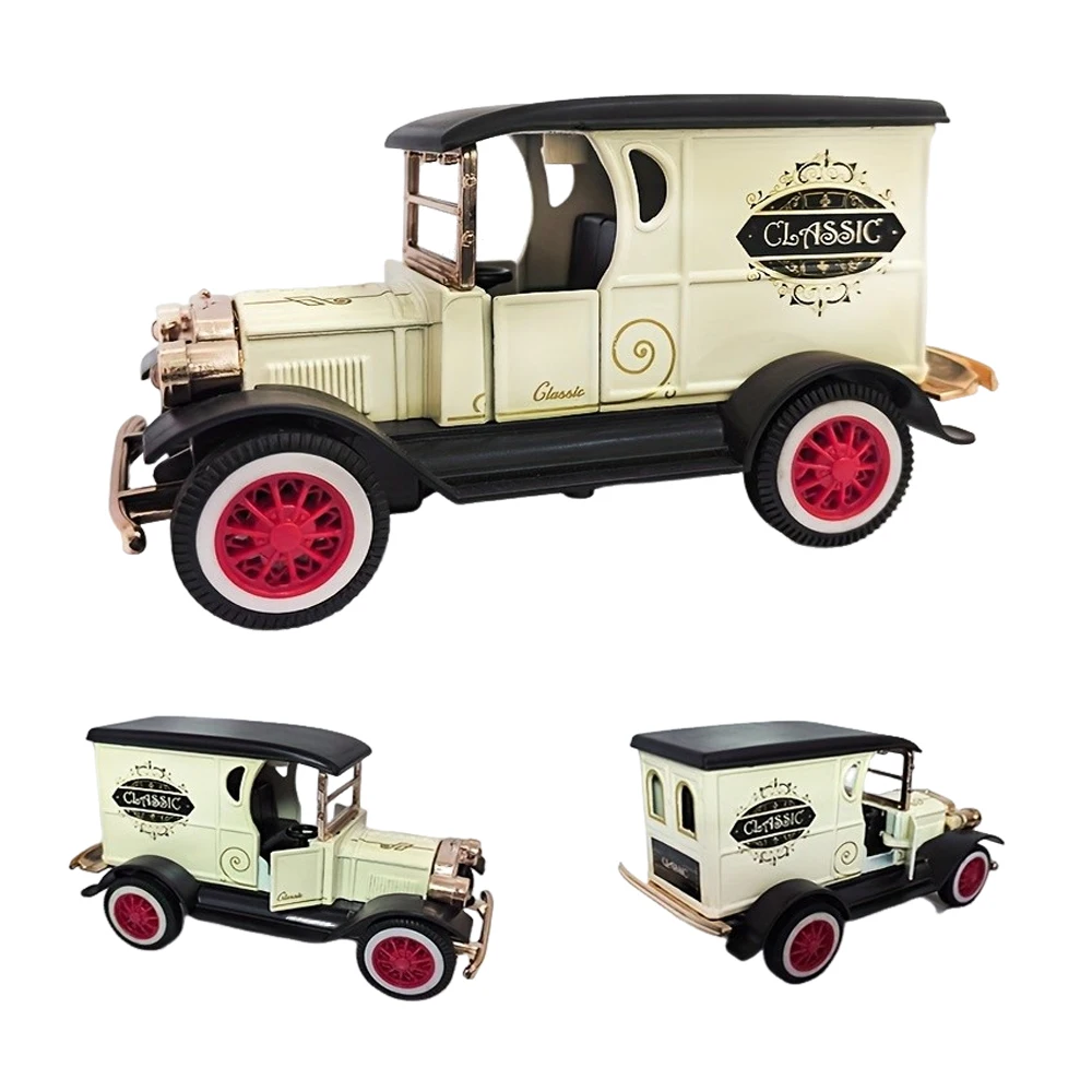 (blanco) Modelo De Coche De Juguete Retro De Aleación Con Forma De T Clásica A Escala 1:32, Con Marcha Atrás.