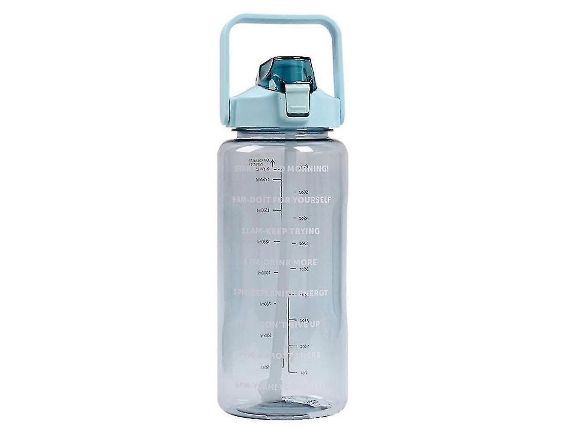 Botella De Agua Deportiva Motivacional De 2l Con Pajita De Plástico. Rosewell