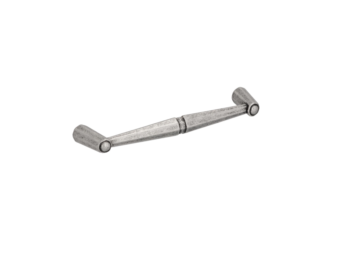 Tirador para muebles Zamac, distancia entre centros de 128 mm, plata antigua, brillante, juego de 25 unidades, HARDWAREXCHANGE