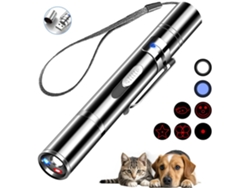 Puntero láser recargable por USB para gatos, juguete interactivo con 3 modos de luz y 5 patrones ajustables Gertiz