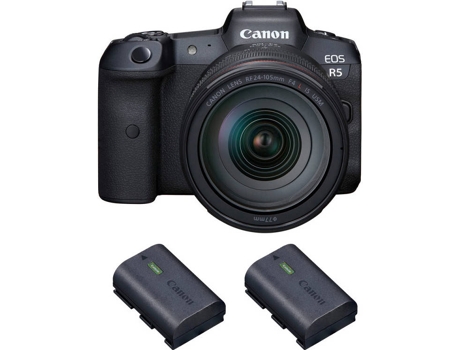 Kit Cámara Mirrorless, Objectivo y Baterías CANON EOS R5 (45 MP - Sensor: Full Frame - ISO: 100 a 51200)