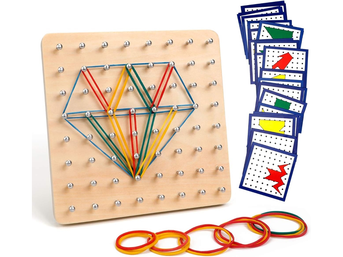 Conjunto de Placa Geométrica Madeira Montessori Brinquedos para Crianças Inspiram a Imaginação e Criatividade das