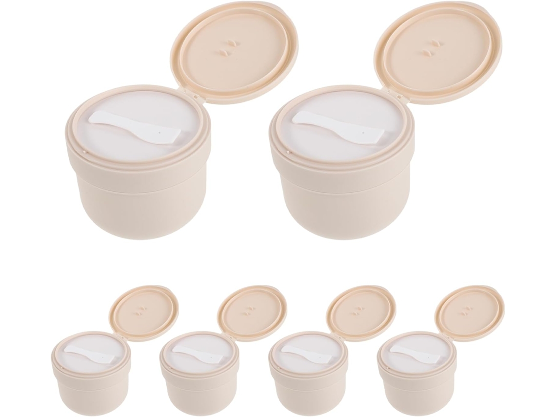 Juego De 6 Piezas De Recipientes Para Exfoliante Corporal Con Cuchara, Frascos De Plástico Reutilizables Para