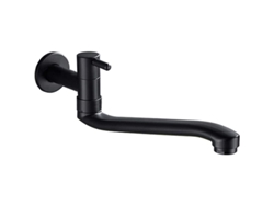 Grifo Monomando De Acero Inoxidable Para Lavabo De Baño, Montaje En Pared, Color Negro, Para Jardín O Piscina, Modelo 2025.