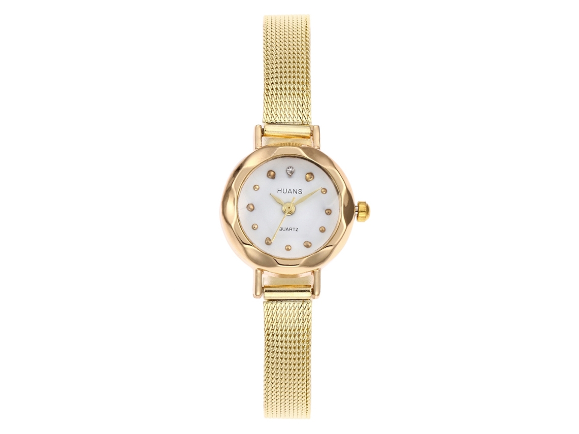 Reloj De Pulsera De Cuarzo Para Mujer Con Brazalete De Acero, Estilo Casual Y Elegante, Zhoulianfa Gold