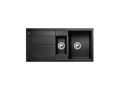 Fregadero BLANCO Embutido 60 cm Manual Cinza/Preto con Sifón 513239
