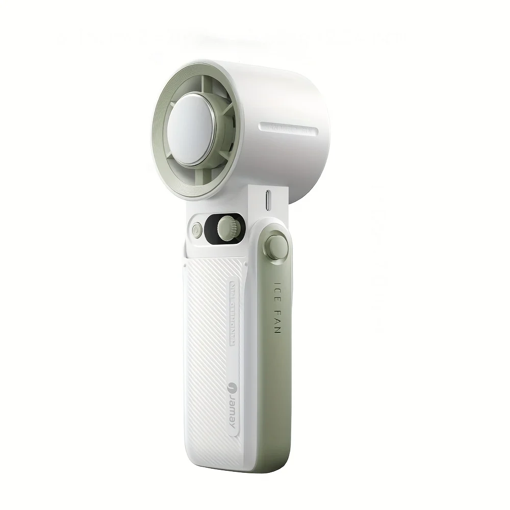 Ventilador Portátil De Alta Velocidad (blanco), Batería De 6000 Mah, Pantalla Led, Función De Refrigeración.
