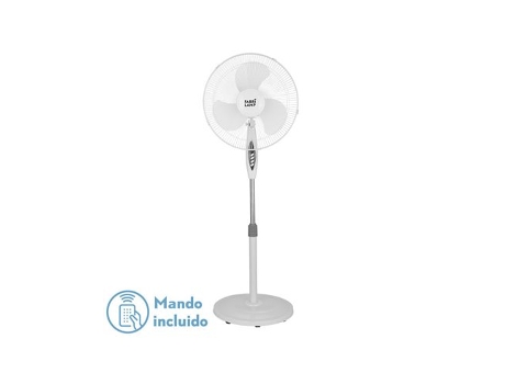 Ventilador De Pie Bise Blanc 3 Vel 45w Regx43x40cm Oscilante 3 Aspas Blancas con remoto Y Temporizador FABRILAMP