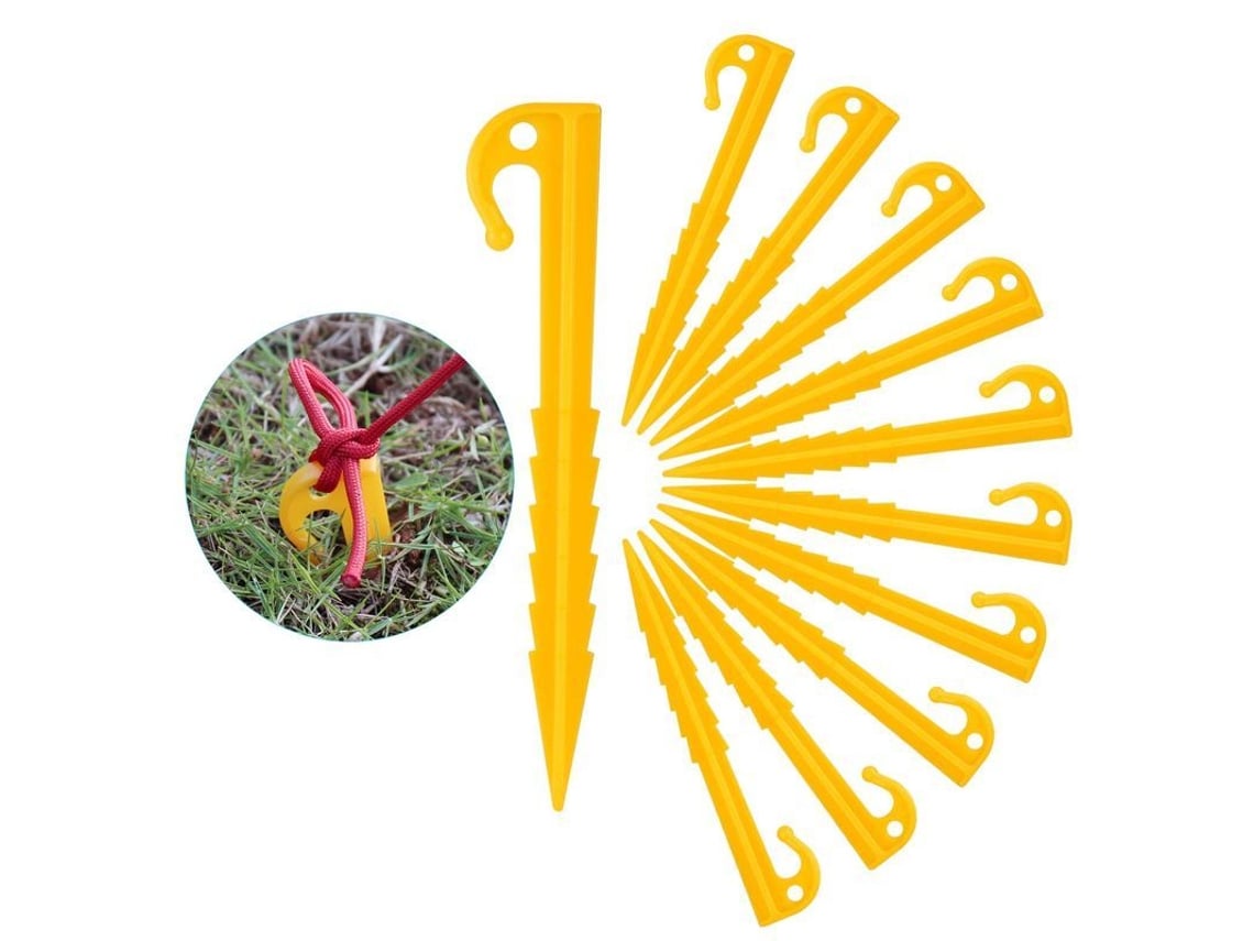 30 Clavos De Tienda De Plástico Amarillo, Clavos Espirales Para Jardín Y Camping, 14.5cm