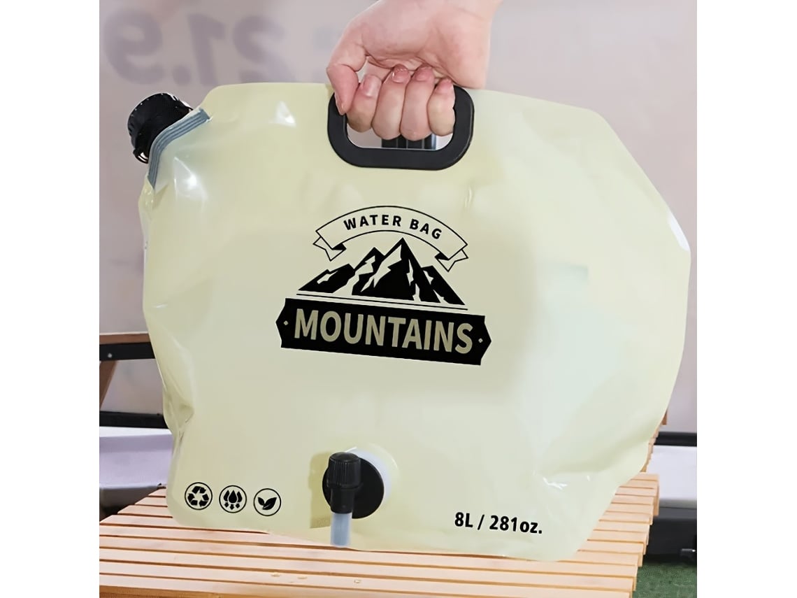 Bolsa de agua plegable portátil para camping/senderismo (8L/Caqui) Czhhmart