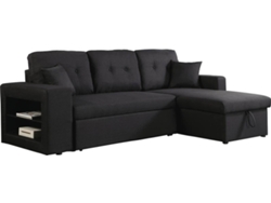 Sofá HABITAT Y JARDÍN Axel (Negro - Tela - 233 x 146 x 86 cm)