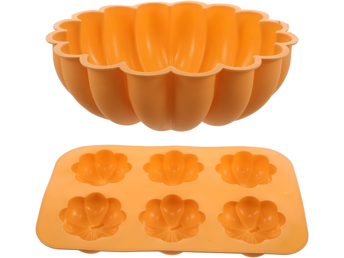 Té, 2 Moldes De Silicona Para Hornear Con Forma De Calabaza, Cavidad Antiadherente, Reutilizables Para Pasteles Y