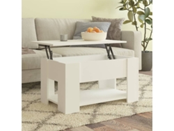 Mesa De Centro Mesa Auxiliar Mesa De Café Madera De Ingeniería Blanco 79x49x41 Cm Wsd894696