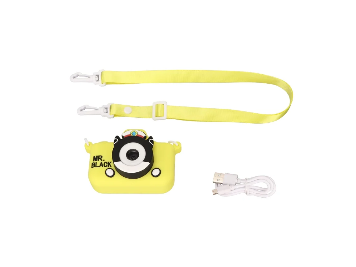 Cámara Digital Para Niños Cute Ligera Pantalla 2in Cámara Infantil Para Fotos Vídeos Mp3 3-10 Años Amarilla Sin Tarjeta 32g Con Lector De Tarjetas